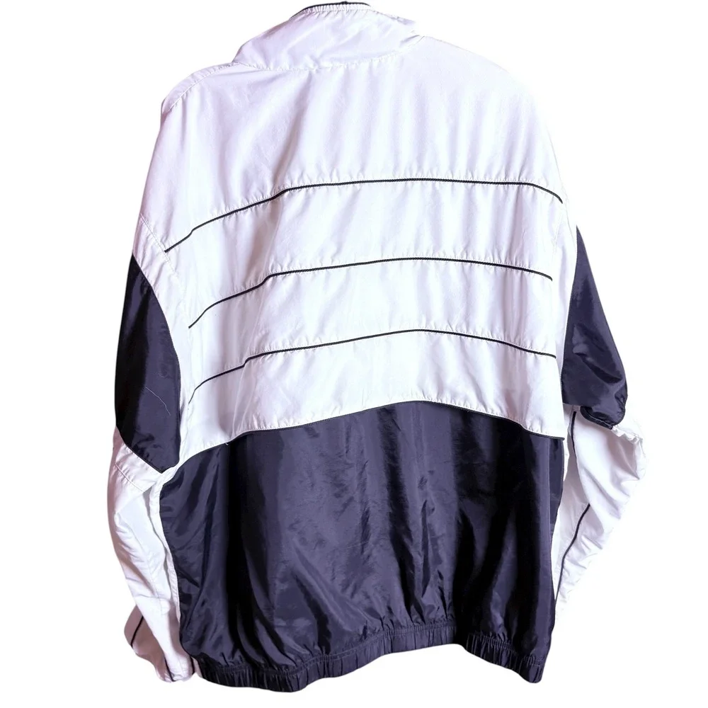 Nike VINTAGE 90s Windbreaker Jacket White‎ Black Athletic Retro Mens XL